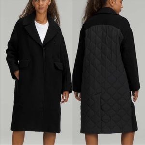 Lululemon Wool Long Coat in Black